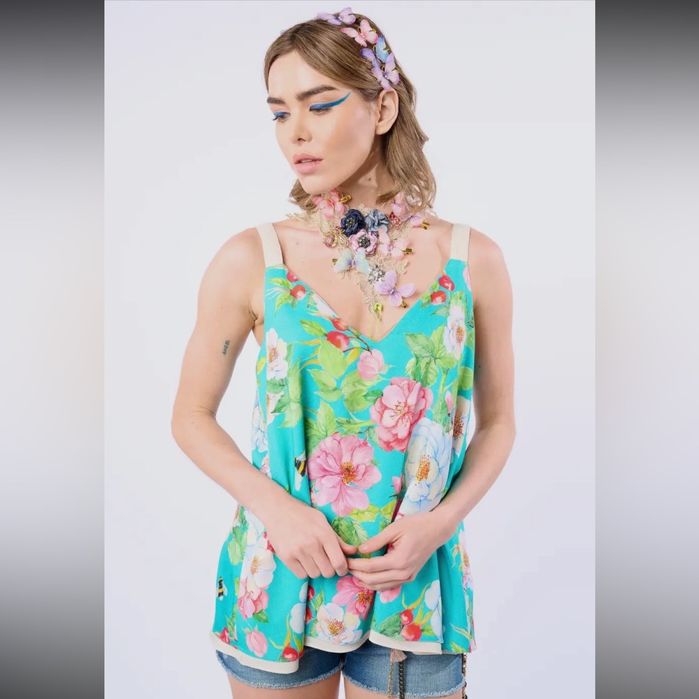 Aratta Blouse La Ville Rose Cami Sleeveless Top (Reversible) Size Small